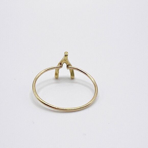 Jennifer Meyer 18K Yellow Gold Mini Wishbone Ring Size 6 Handmade - Picture 7 of 10